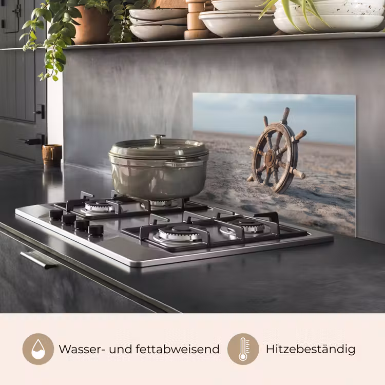 Scheepsstuur - Hout - Bruin - Zand keuken achterwand spatscherm klein -usp_DE