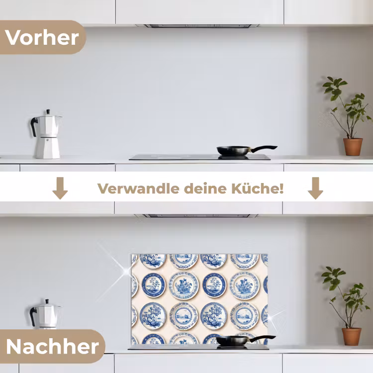 Borden - Bomen - Planten - Blauw keuken achterwand spatscherm klein 900 -voor_na_DE