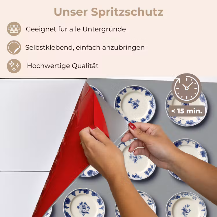 Borden - Bloemen - Blauw - Wit keuken achterwand spatscherm klein 900 -spatscherm_DE