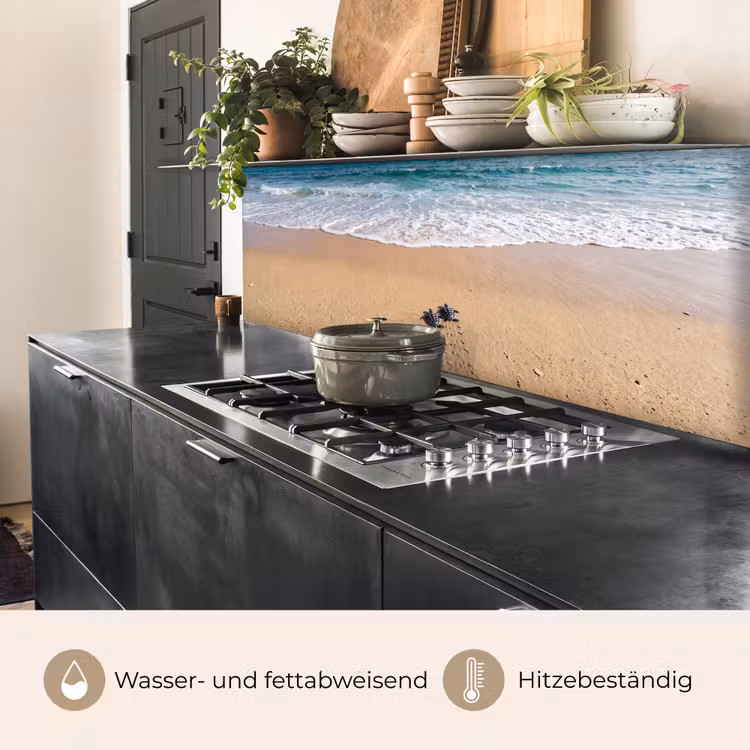 Schildpad - Jong - Strand - Oceaan - Blauw keuken achterwand 2 middel -usp_DE