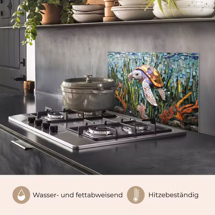 Schildpad - Zeewier - Mozaïek keuken achterwand spatscherm klein -usp_DE