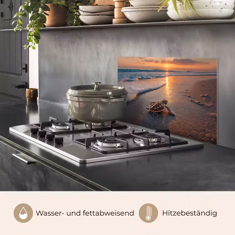 Schildpad - strand - Zonsondergang keuken achterwand spatscherm klein -usp_DE