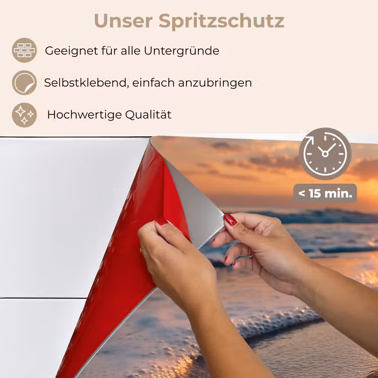 Schildpad - strand - Zonsondergang keuken achterwand spatscherm klein -spatscherm_DE