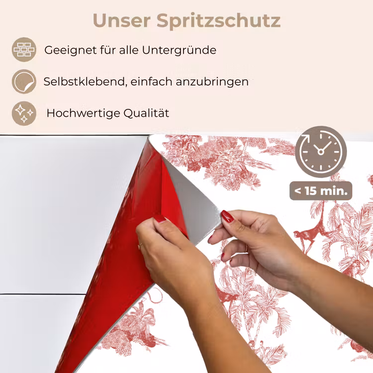 Chimpansee - Beplanting - Rood keuken achterwand spatscherm klein 900 -spatscherm_DE