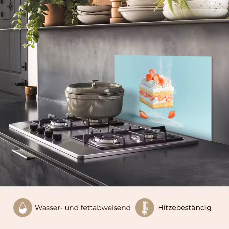 Slagroom - Taart - Blauw - Eten keuken achterwand spatscherm klein -usp_DE