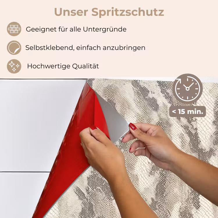 Slang - Patroon - Taupe keuken achterwand spatscherm klein 900 -spatscherm_DE