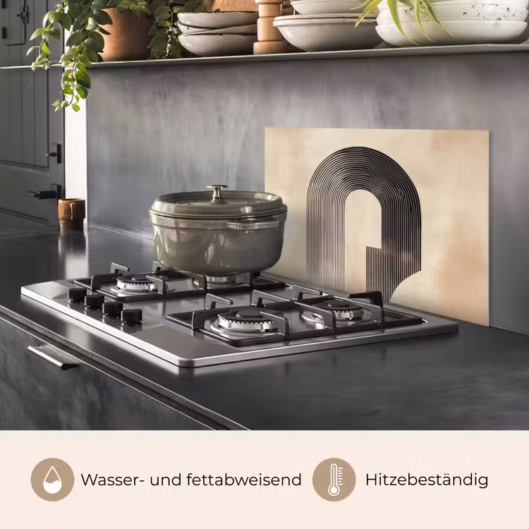 Boog - Strepen - Minimalistisch - Zwart keuken achterwand spatscherm klein -usp_DE