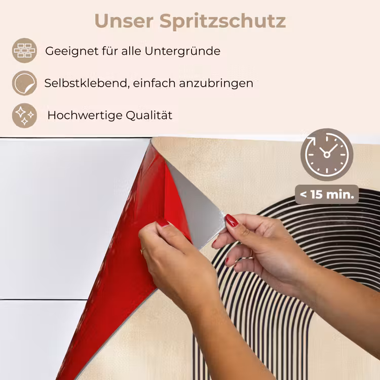 Boog - Strepen - Minimalistisch - Zwart keuken achterwand spatscherm klein -spatscherm_DE