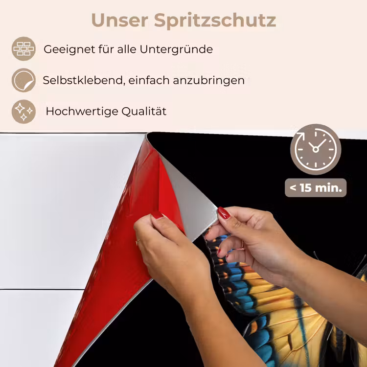 Vlinder - Kleurrijk - Speels keuken achterwand spatscherm klein -spatscherm_DE