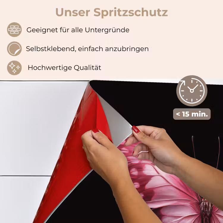 Vlinder - Fuchsia - Grafisch keuken achterwand spatscherm klein -spatscherm_DE
