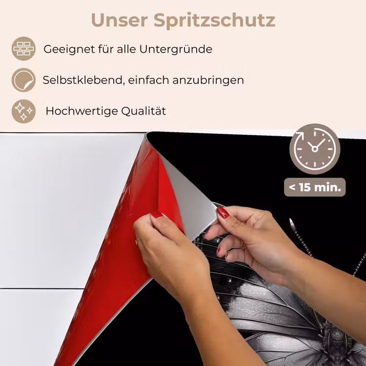 Vlinder - Grijs - Mysterieus keuken achterwand spatscherm klein -spatscherm_DE