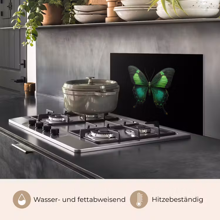 Vlinder - Groen - Opvallend keuken achterwand spatscherm klein -usp_DE