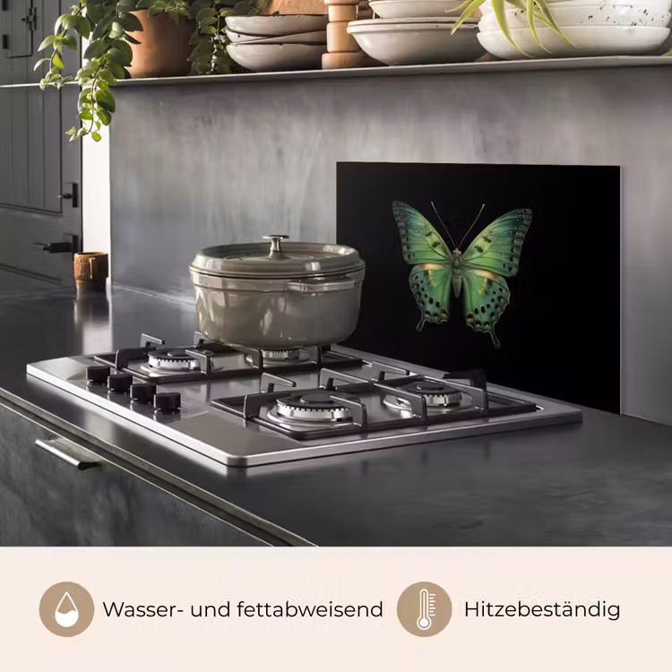 Vlinder - Groen - Diepte keuken achterwand spatscherm klein -usp_DE