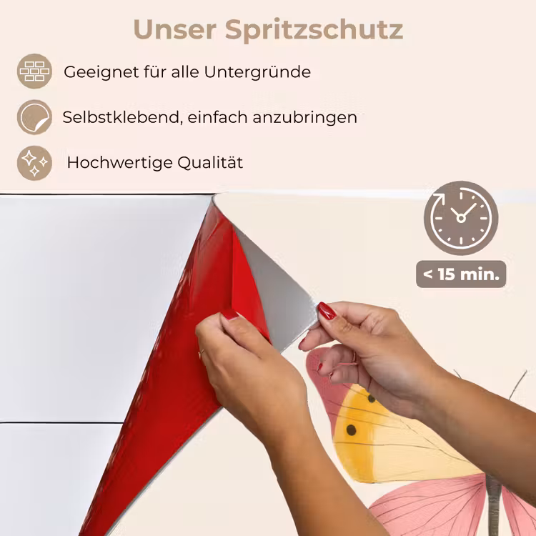 Vlinder - Illustratie - Roze keuken achterwand spatscherm klein -spatscherm_DE
