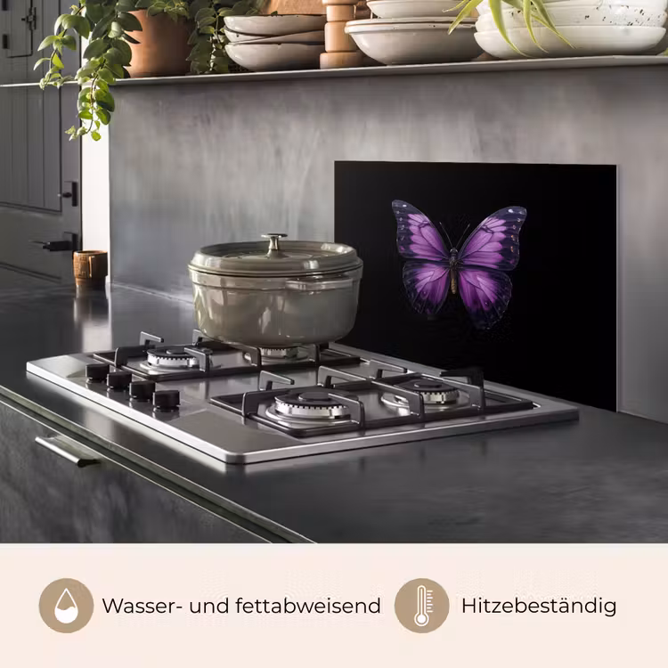Vlinder - Paars - Levendig keuken achterwand spatscherm klein -usp_DE