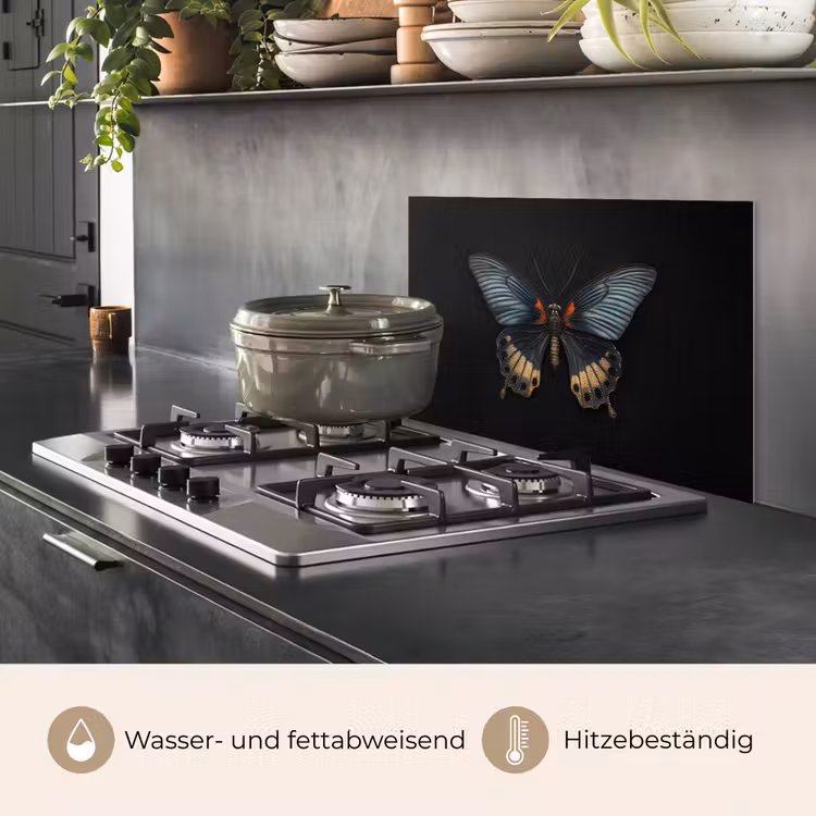Vlinder - Metaalachtig - Geometrisch patroon keuken achterwand spatscherm klein -usp_DE