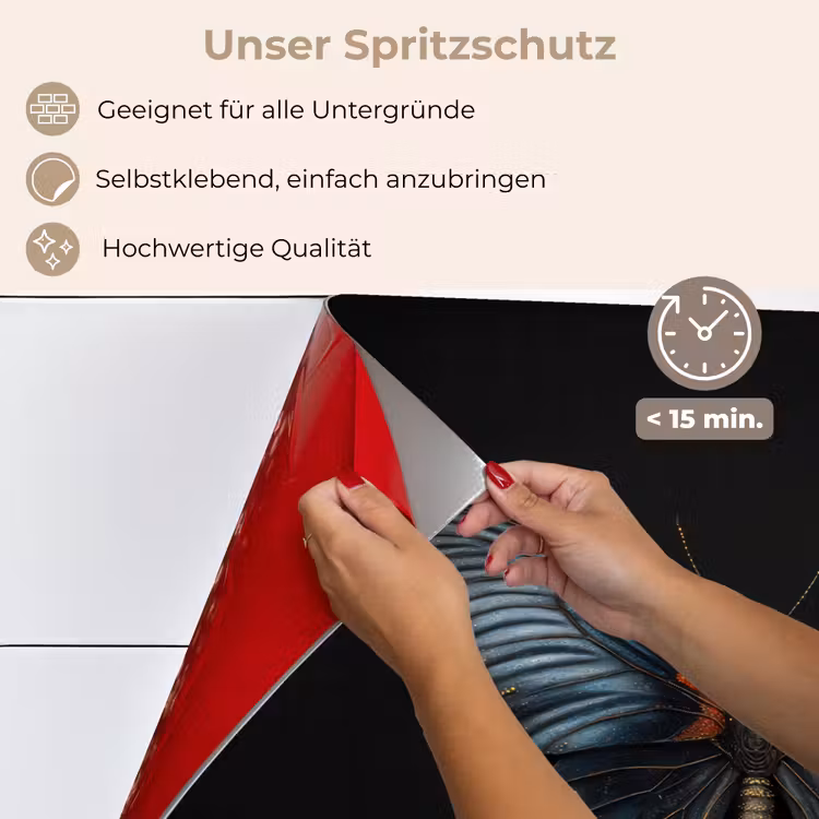Vlinder - Metaalachtig - Geometrisch patroon keuken achterwand spatscherm klein -spatscherm_DE