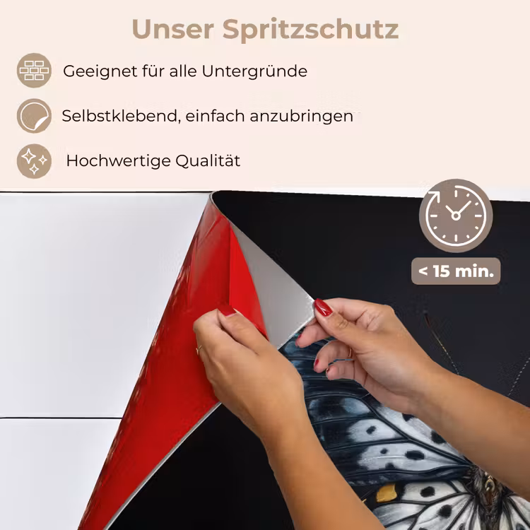 Vlinder - Monochroom - Balans keuken achterwand spatscherm klein -spatscherm_DE