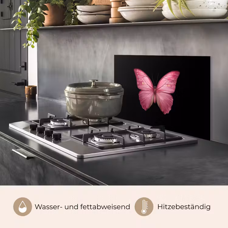 Vlinder - roze - Elegant keuken achterwand spatscherm klein -usp_DE