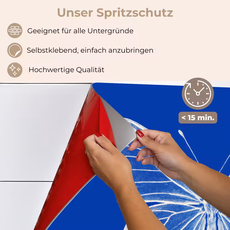 Vlinder - Wit - Getekend - Stippen keuken achterwand spatscherm klein -spatscherm_DE