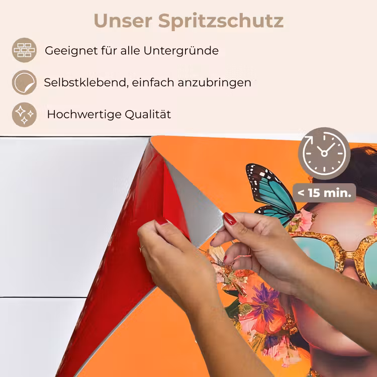 Vlinders - Vrouw - Zonnebril - Kleurrijk keuken achterwand spatscherm klein -spatscherm_DE