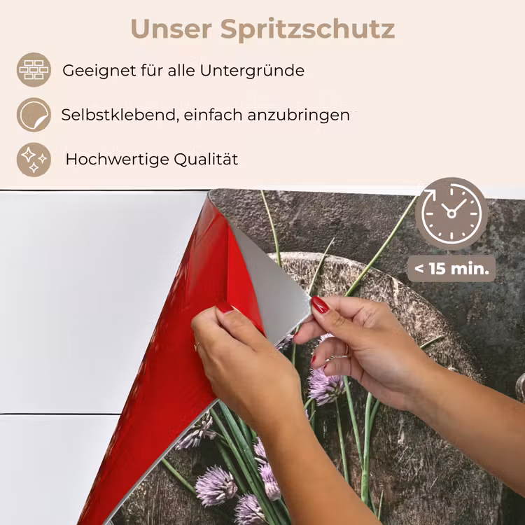 Bieslook Bloesem en Antieke Keukenwaren keuken achterwand spatscherm klein -spatscherm_DE