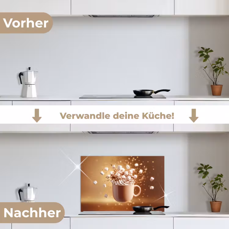 Chocomelk - Drinken - Warm - Bruin keuken achterwand spatscherm klein -voor_na_DE