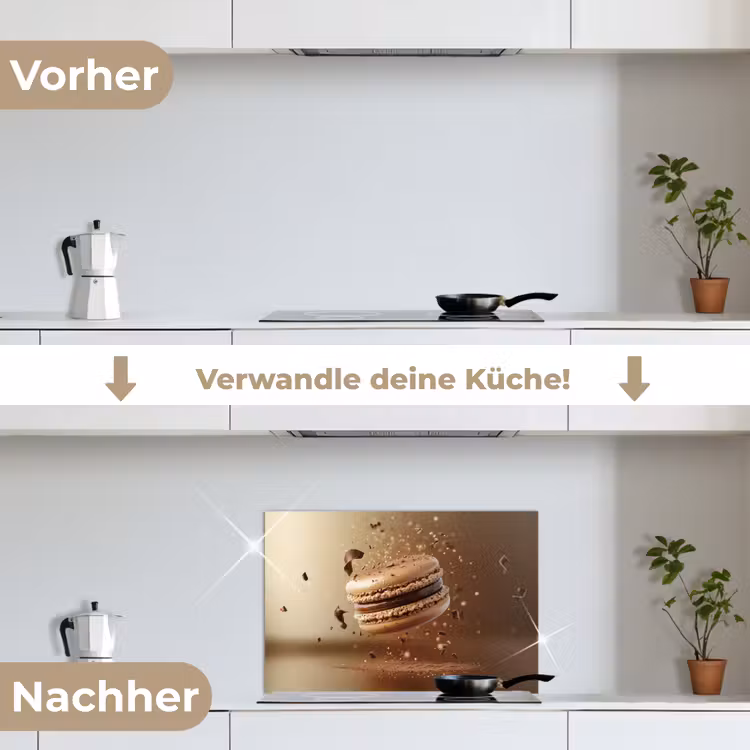 Chocolade - Macarons - Eten - Snoep keuken achterwand spatscherm klein -voor_na_DE