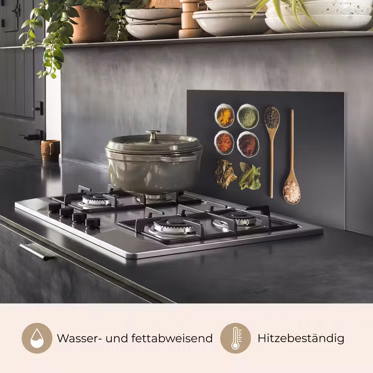 Pollepel - Specerijen - Kruiden - Groen - Bruin - Rustiek keuken achterwand spatscherm klein -usp_DE
