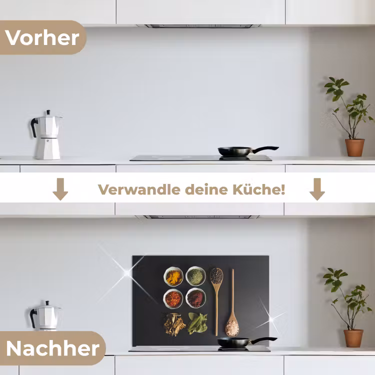 Pollepel - Specerijen - Kruiden - Groen - Bruin - Rustiek keuken achterwand spatscherm klein -voor_na_DE