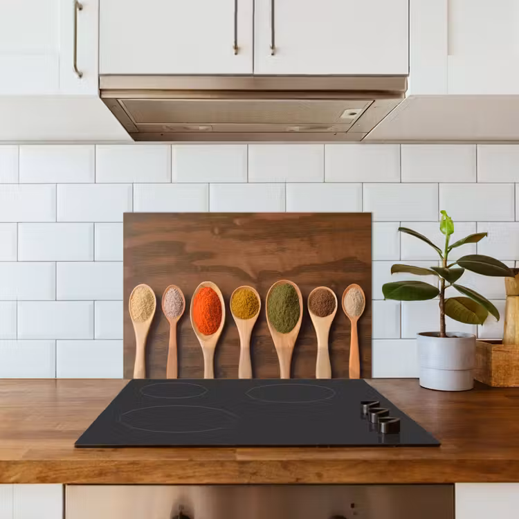 Pollepel - Kruiden - Eten - Specerijen - Tafel keuken achterwand spatscherm klein -sfeer2