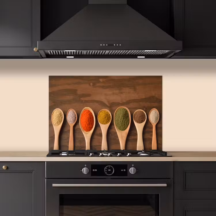 Pollepel - Kruiden - Eten - Specerijen - Tafel keuken achterwand spatscherm klein -sfeer1