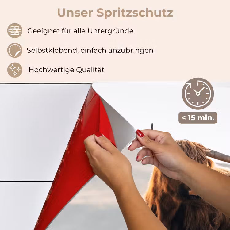 Schotse hooglander - Dieren - Landelijk - Landschap - Koe - Natuur keuken achterwand spatscherm klein -spatscherm_DE