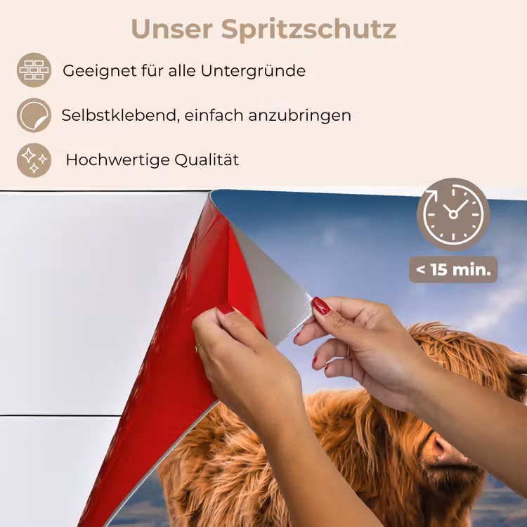 Schotse Hooglander - Berg - Water - Natuur - Koe keuken achterwand spatscherm klein -spatscherm_DE