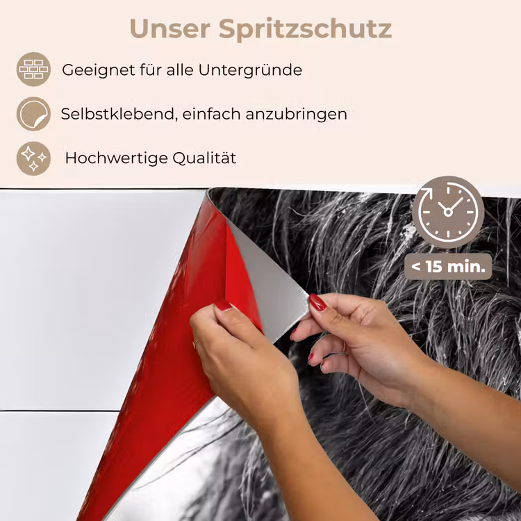 Schotse hooglander - Zwart - Wit - Sneeuwvlokken keuken achterwand spatscherm klein -spatscherm_DE