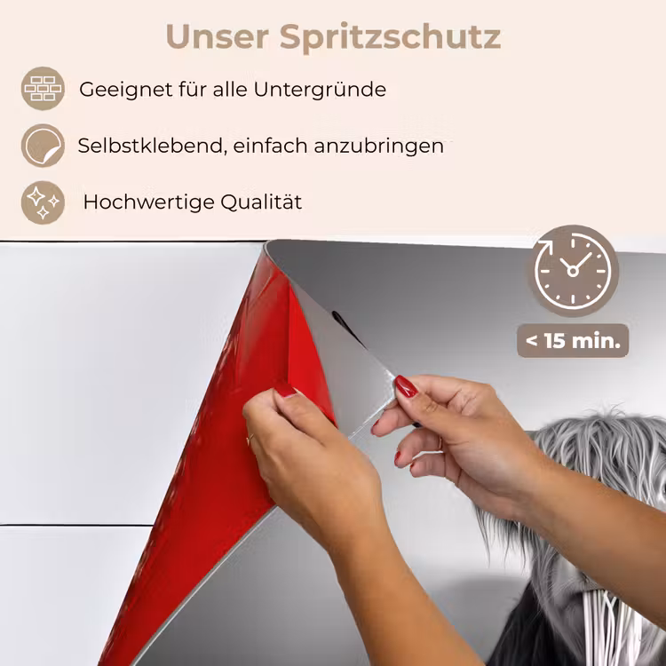 Schotse Hooglander - Spaghetti - Dieren - Zwart wit keuken achterwand spatscherm klein -spatscherm_DE