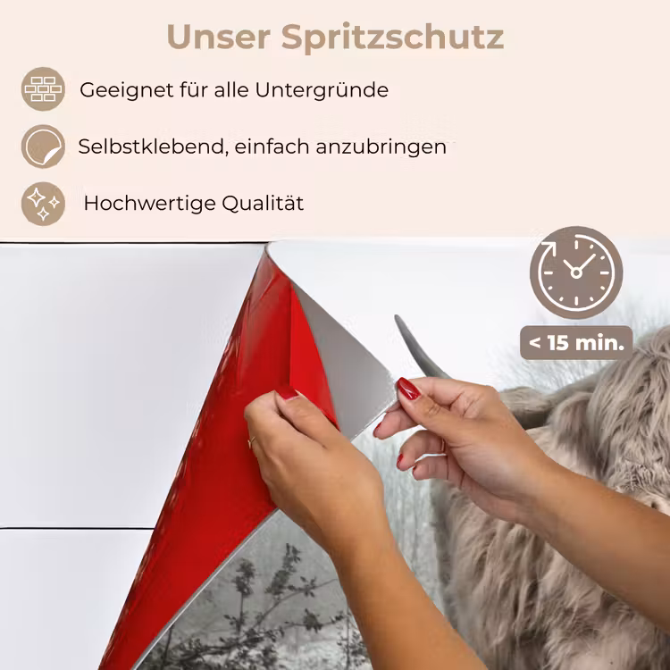 Schotse Hooglander - Bos - Mist - Koe - Dieren - Natuur keuken achterwand spatscherm klein -spatscherm_DE
