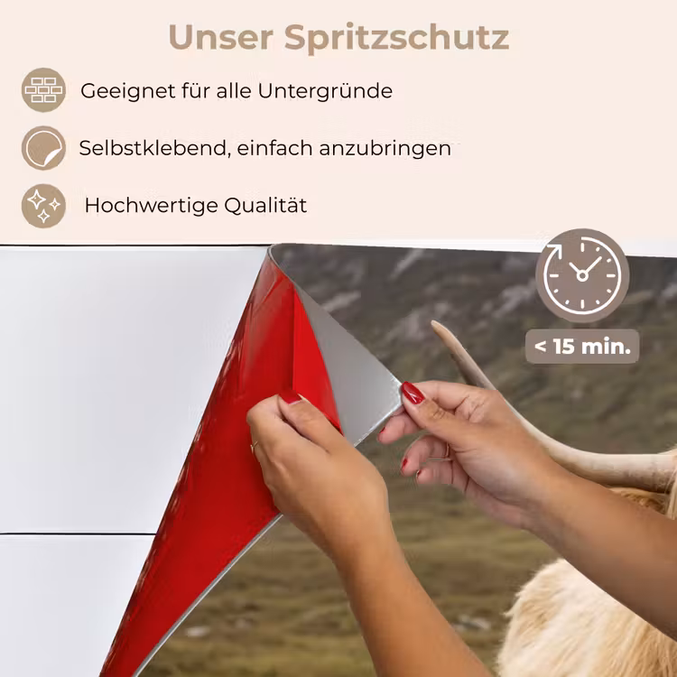 Schotse hooglander - Bergen - Grasveld keuken achterwand spatscherm klein -spatscherm_DE
