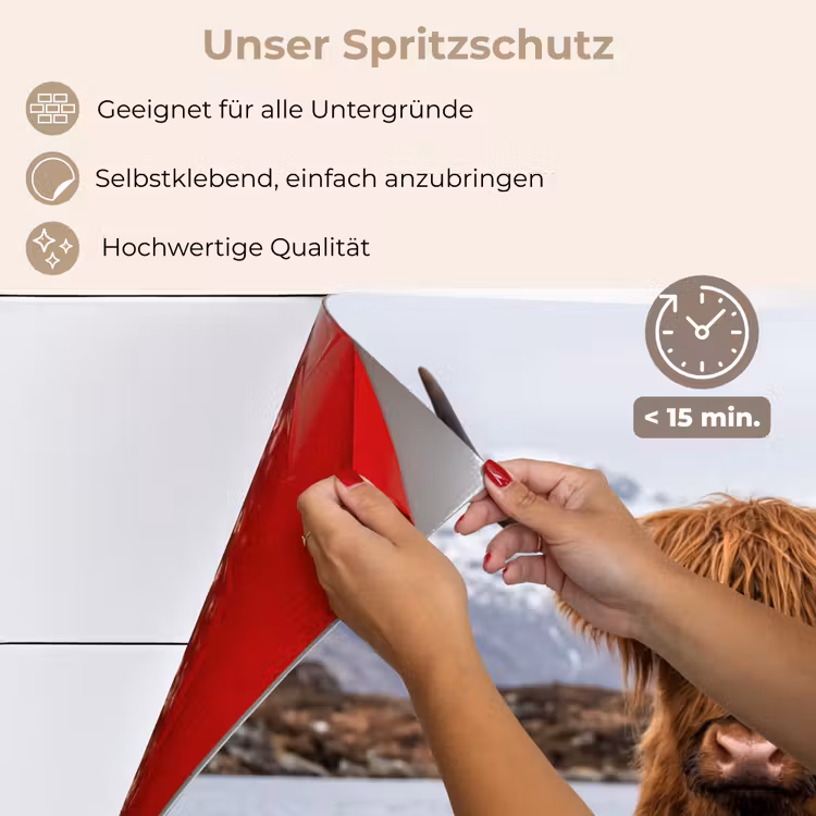 Schotse hooglander - Bruin - Water keuken achterwand spatscherm klein -spatscherm_DE