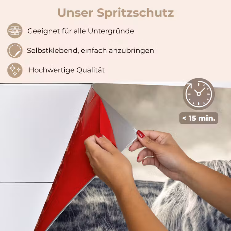 Schotse hooglander - Dieren - Wolken - Koe - Natuur keuken achterwand spatscherm klein -spatscherm_DE