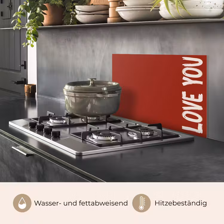 Schuin - Loveyou - Rood keuken achterwand spatscherm klein -usp_DE