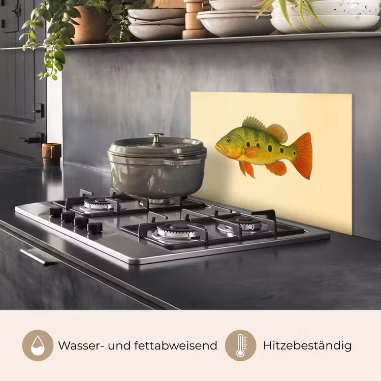Schubben - Vis - Groen - Illustratie keuken achterwand spatscherm klein -usp_DE