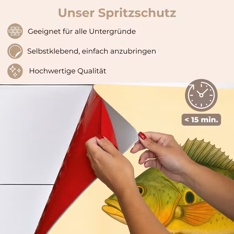 Schubben - Vis - Groen - Illustratie keuken achterwand spatscherm klein -spatscherm_DE