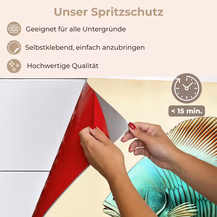 Schubben - Vis - Mint - Minimalistisch keuken achterwand spatscherm klein -spatscherm_DE