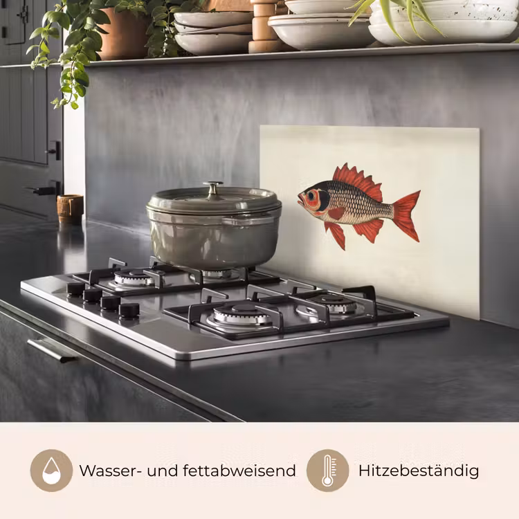 Schubben - Rood - Vis - Vinnen keuken achterwand spatscherm klein -usp_DE