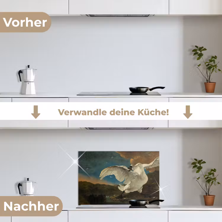 Zwaan - Oude meesters - Jan Asselijn keuken achterwand spatscherm klein -voor_na_DE
