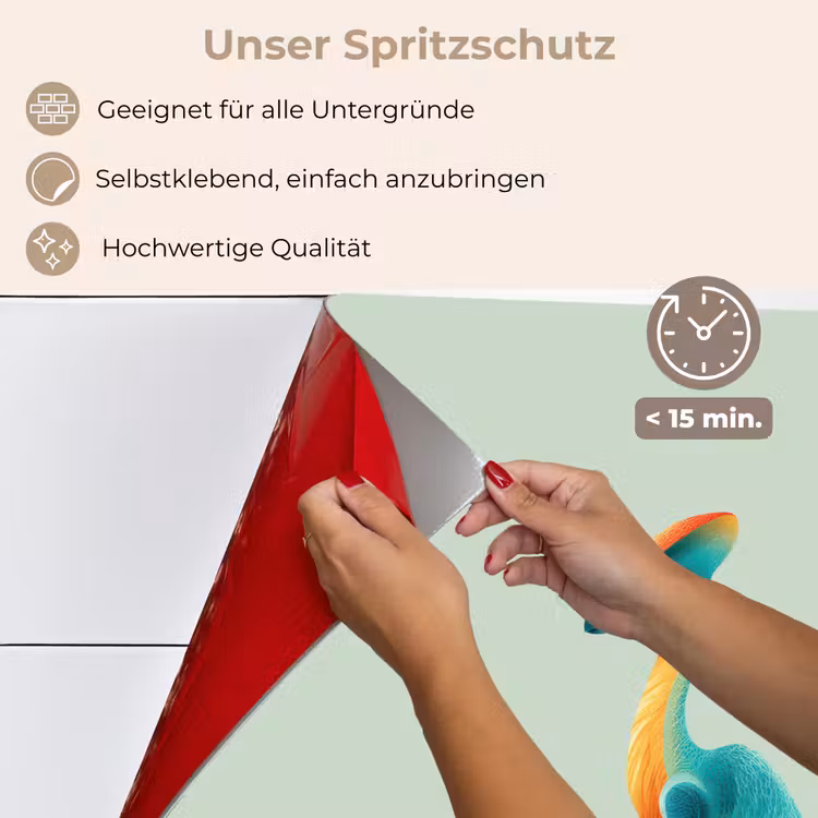 Staart - Dino - Minimalistisch - Blauw keuken achterwand spatscherm klein -spatscherm_DE