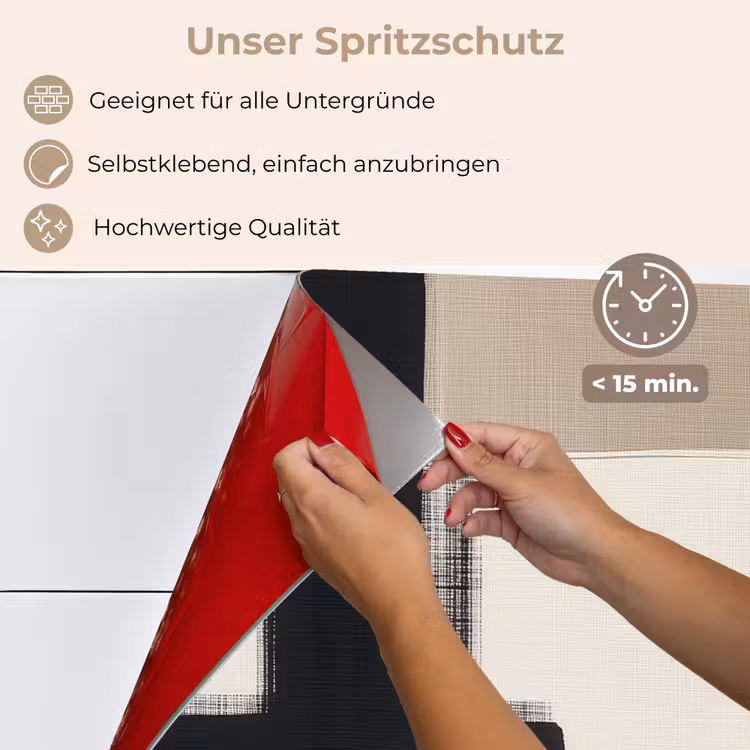 Zwart - Abstract - Japandi keuken achterwand spatscherm klein -spatscherm_DE