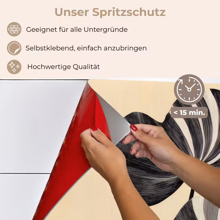 Zwart - Bladeren - Strepen - Minimalistisch keuken achterwand spatscherm klein -spatscherm_DE