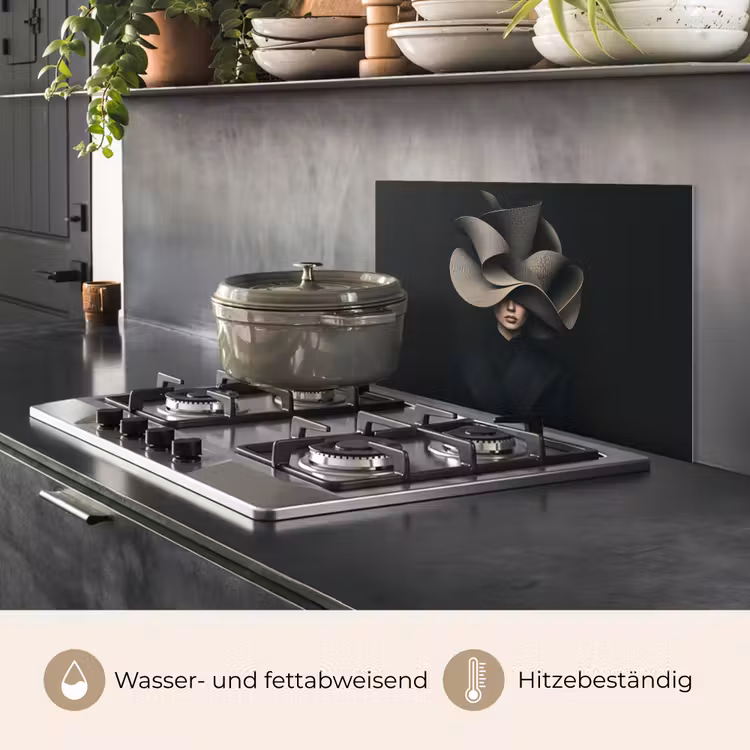 Zwarte - Hoed - Vrouw keuken achterwand spatscherm klein -usp_DE